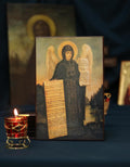 Monastic Guardian Angel Orthodox Prayer Wooden Icon