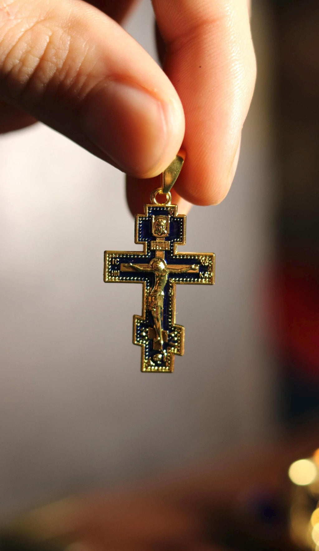 Orthodox Cross Necklace, Large Jesus cross pendant with Jesus Christ, Christian Cross Pendant, Crucifix necklace.