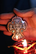 Wooden Orthodox Cross Pendant 3in, Christian Crucifix Necklace, Prayer Cross, Jesus Icon Cross
