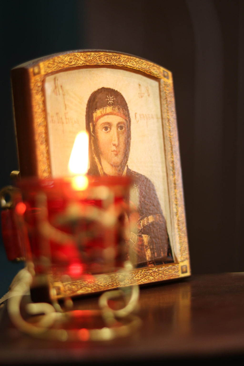 Wooden Orthodox Icon 6.3x4.7 in Our Lady of Sorrows, Virgin Mary, Mother of God