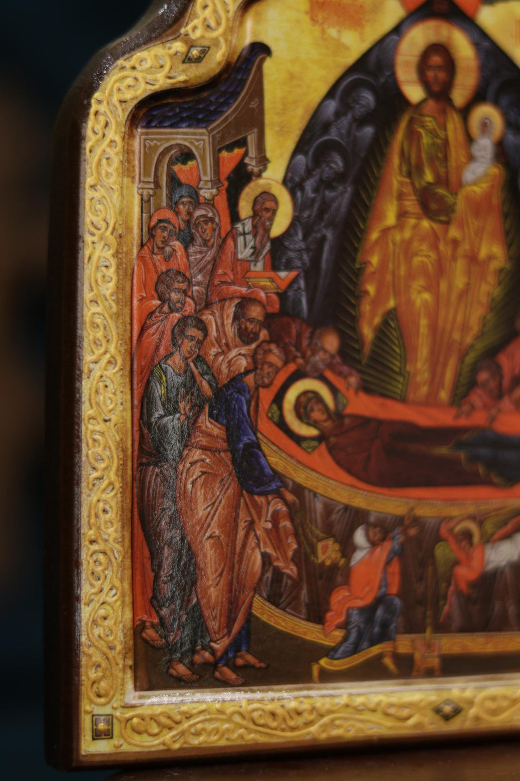 Dormition of the Theotokos Orthodox Wooden Icon 18.5in Assumption of the Virgin Mary Large Christian Wall Icon