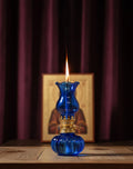 Glass Oil Lamp 11cm x 5cm, Blue Icon Lamp, Retro Lamp, Vintage Oil Candle, Orthodox Prayer Lamp, Eastern Orthodox, Church Oil Lamp