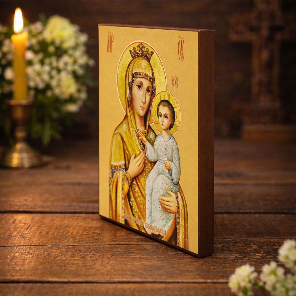 Orthodox Wooden Icon of the Mother of God Zbavytelka, Virgin Mary