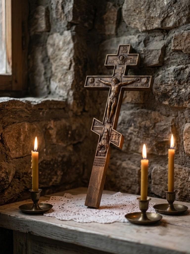 Orthodox Wooden Crucifix 11.8in Wall Cross Beech Wood Christian Wall Decor Gift