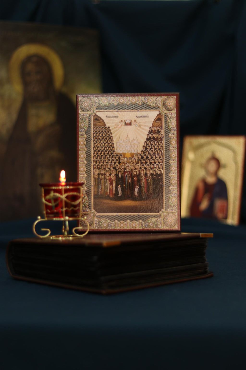 Caves Fathers Icon Pechersk Saints Wooden Icon Orthodox