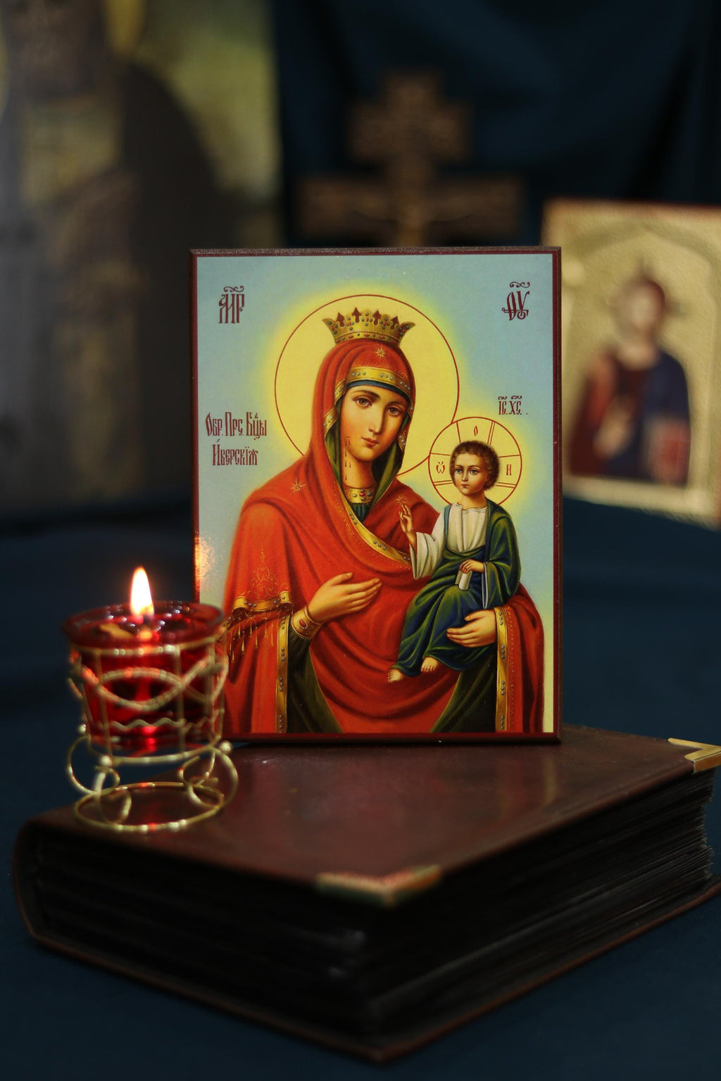 Virgin Mary Icon Wooden Icon, Orthodox Religious Wall Decor