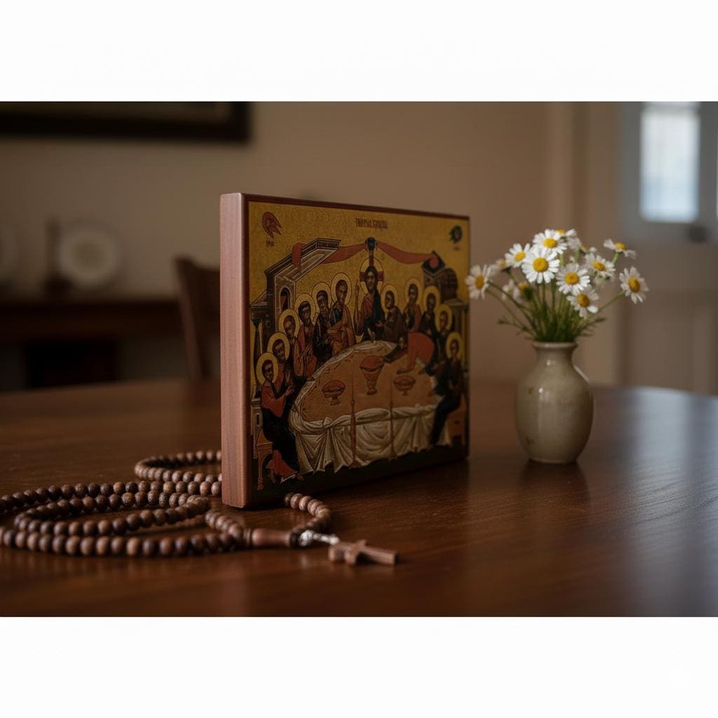 Ash Wood Icon , Secret Supper Icon, Orthodox Icon