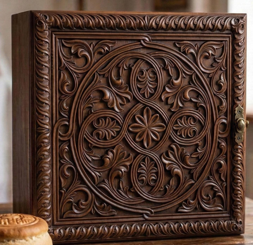Wooden Prosphora Box 13.8x13.8x11.8 Inches, Orthodox Prosphora Keeper, Church Bread Box, Holy Bread Storage, Antidoron Box, Artos Box
