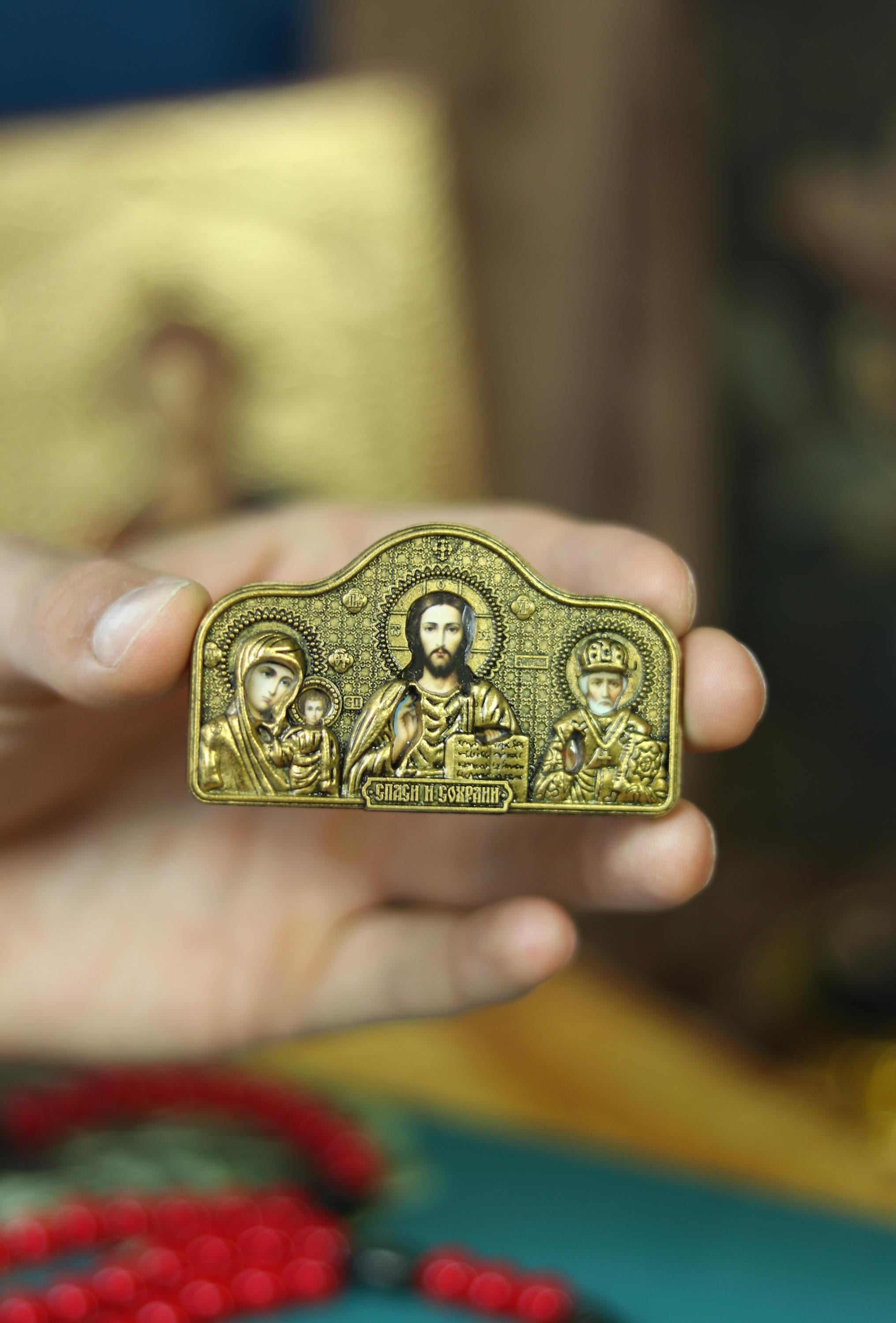 Greek Orthodox Diptych Icon, Small Pocket Diptych, Christian Travel Icon, Orthodox Church Icon, Religious Gift, Blessed Icon