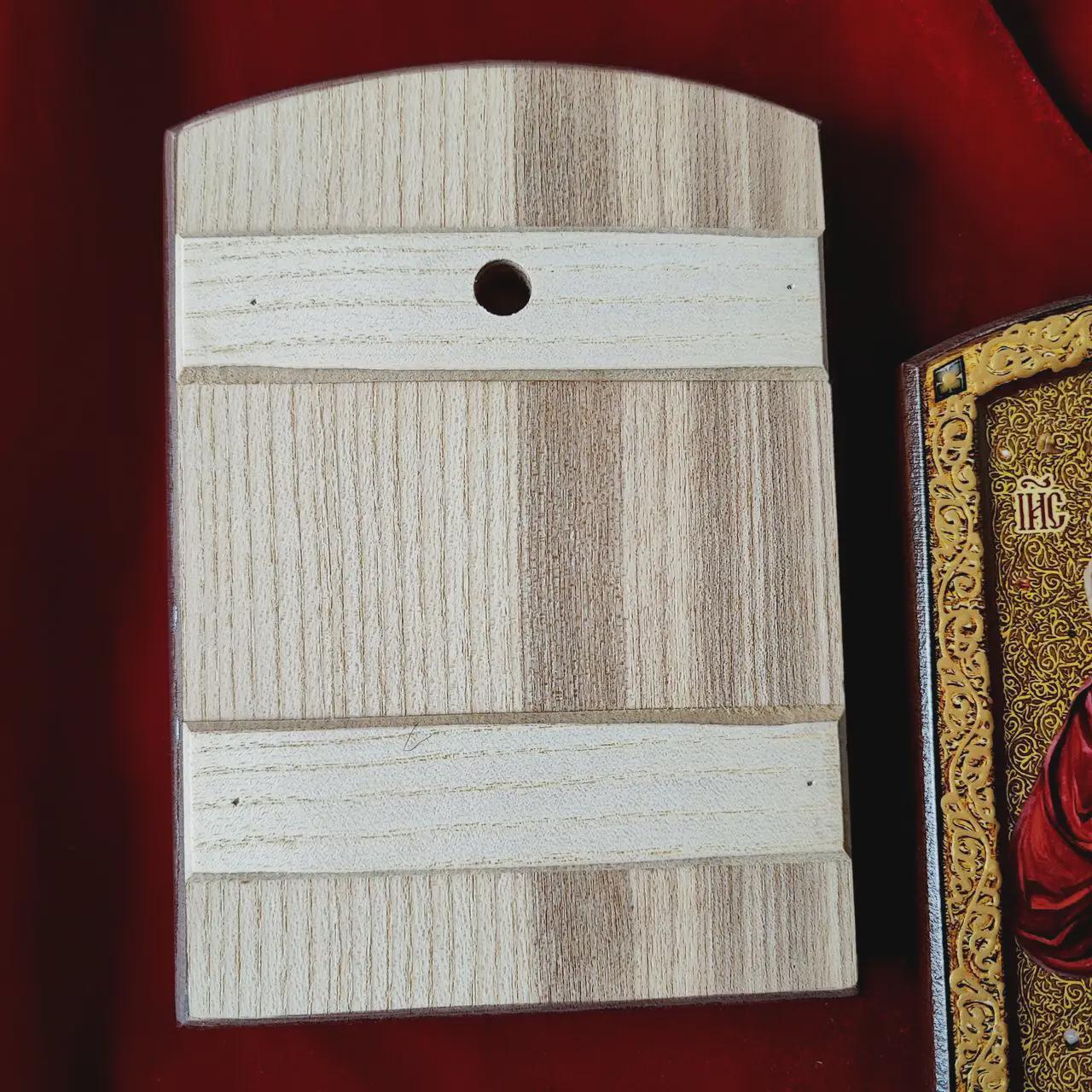 Wood Icons Pair 7.8x6.1 in, Ash Veneer, Orthodox Icons, Wedding Icons, Christian Decor.
