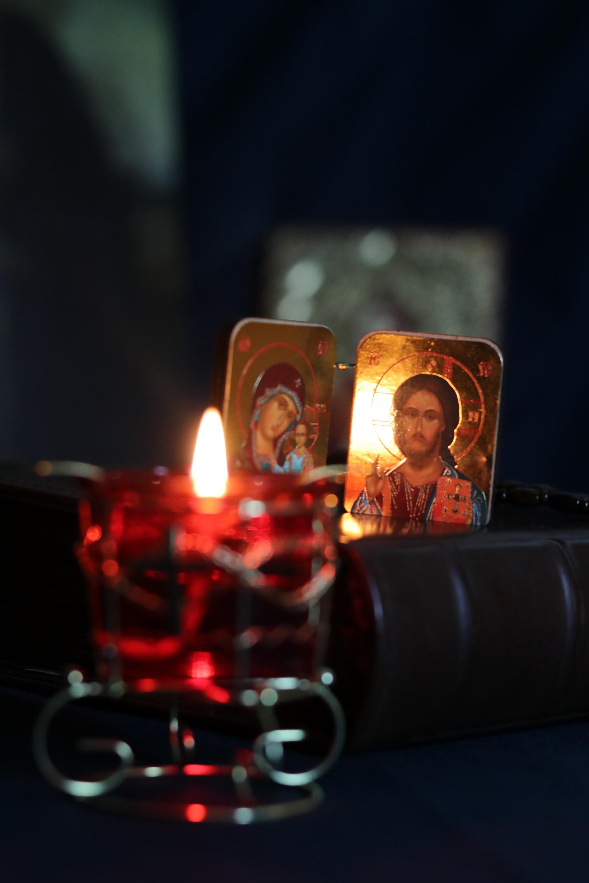 Diptych icon of Jesus Christ and the Mother of God, 2x1.6 in