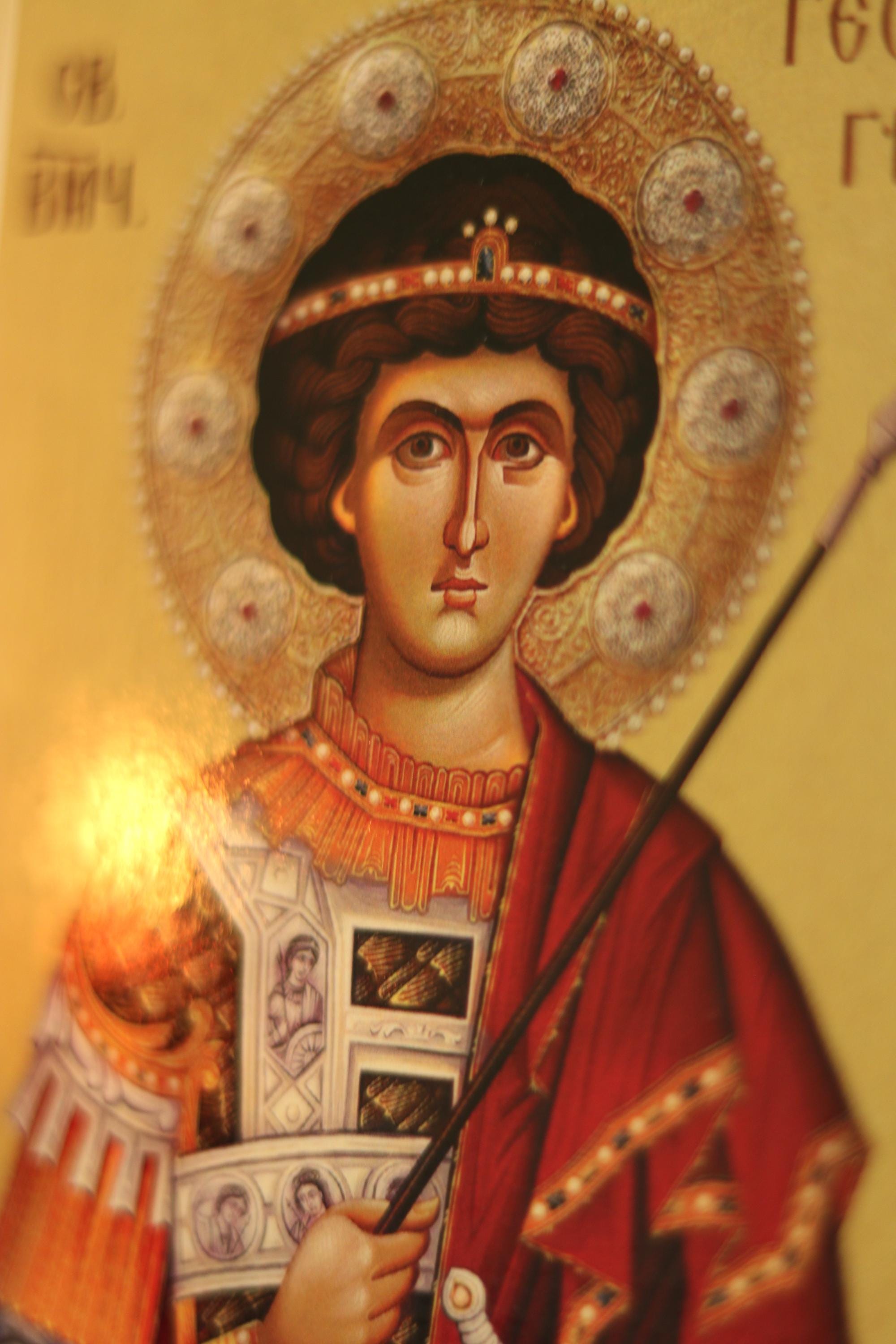 Wooden Orthodox Icon 6.3in, Saint George Icon, Christian Icon, Orthodox Icon