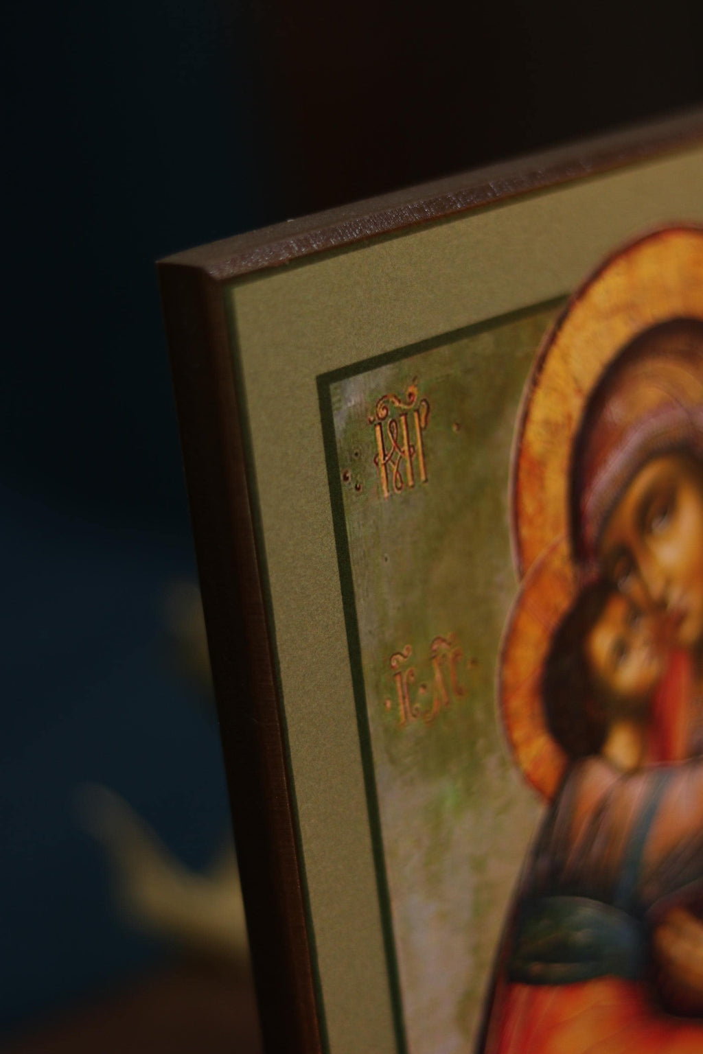 Virgin Mary & Child Wooden Icon, Orthodox Wall Art
