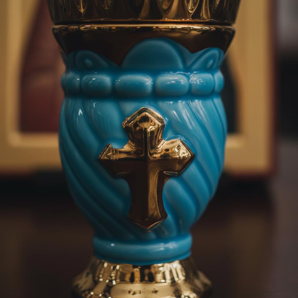 5.1in Ceramic Oil Lamp, Orthodox Lampada, Prayer Lamp