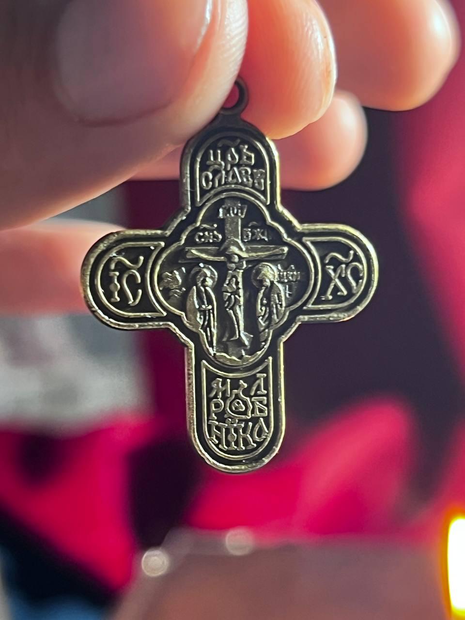 Orthodox Cross Necklace Men, Large Jesus cross pendant with Jesus Christ . Christian Cross Pendant. Crucifix necklace.