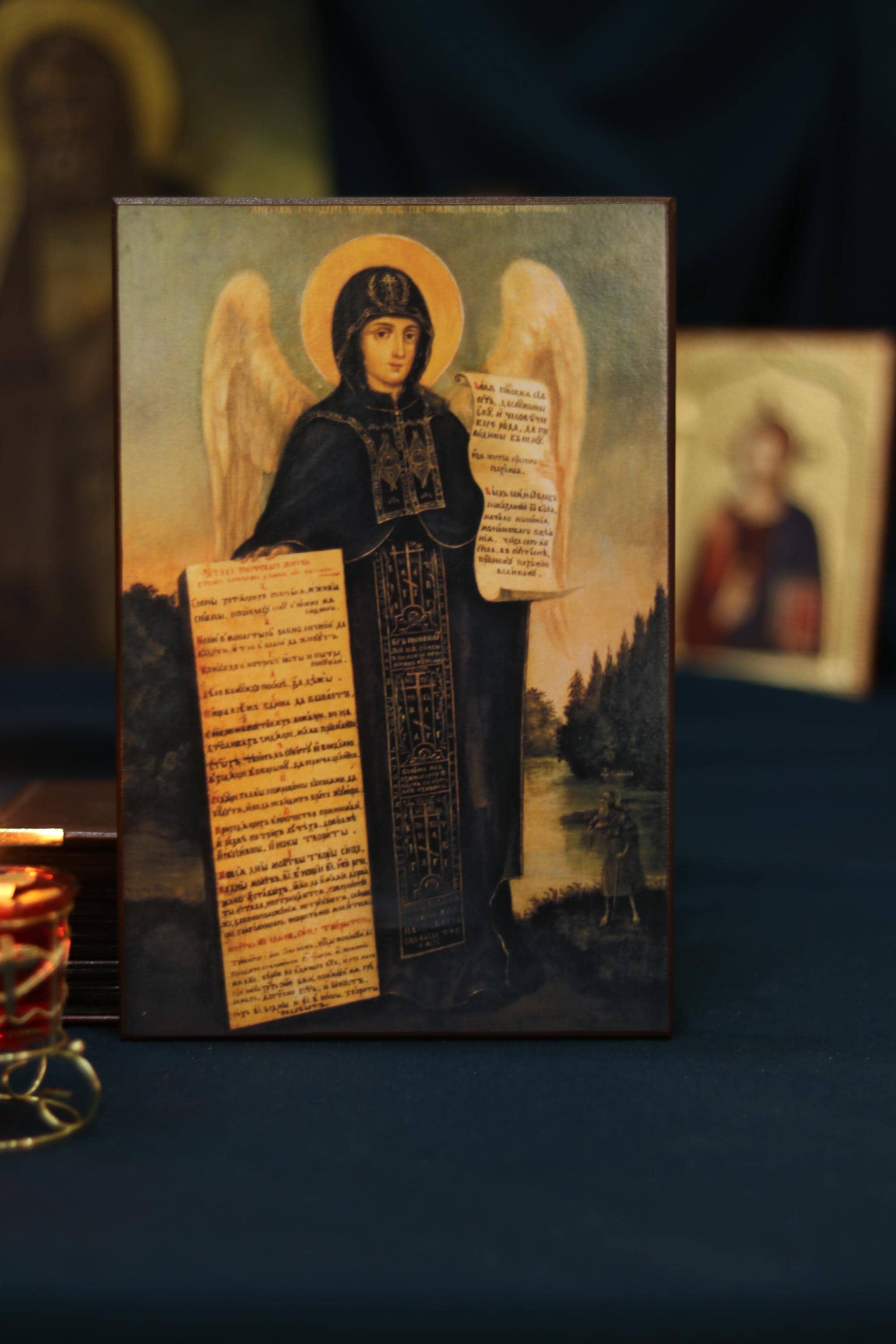 Monastic Guardian Angel Orthodox Prayer Wooden Icon