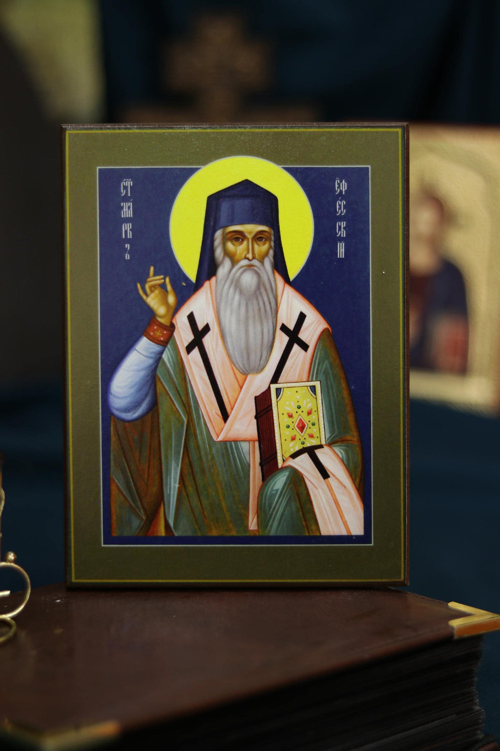 Saint Mark of Ephesus Orthodox Wooden Icon Christian Prayer