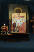 Crucifixion of Jesus Christ Icon Wooden Orthodox 7.9x5.9in