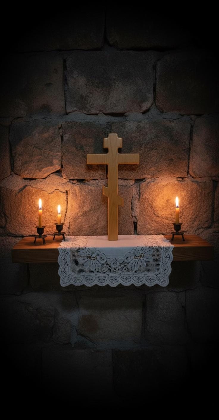 Orthodox Wooden Crucifix, Handcrafted Natural Wood Cross