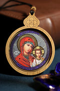 Pendant cross with icon in car | Wooden pendant in car | Cross in car | Pendant with icons | Pendant | Wooden cross | Tassel pendant | Cross