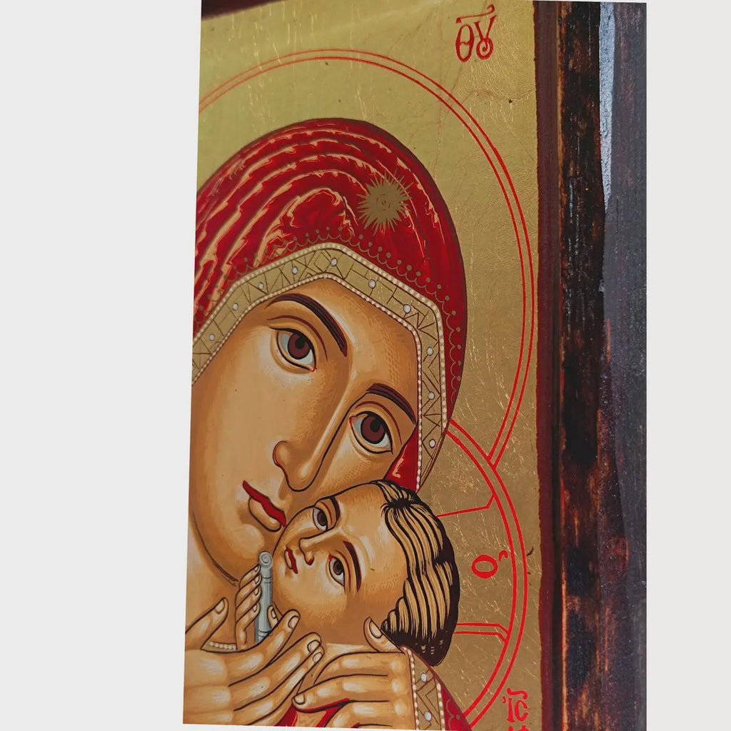 Wooden Cyprus Icon 8.9x11.2 in, Kasperovskaya Mother Of God Icon