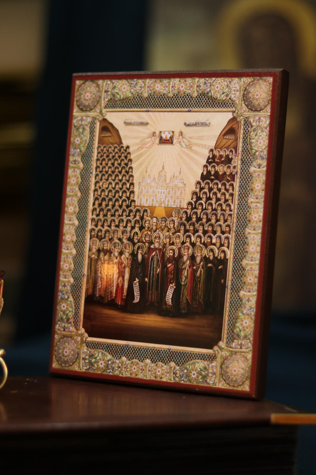 Caves Fathers Icon Pechersk Saints Wooden Icon Orthodox