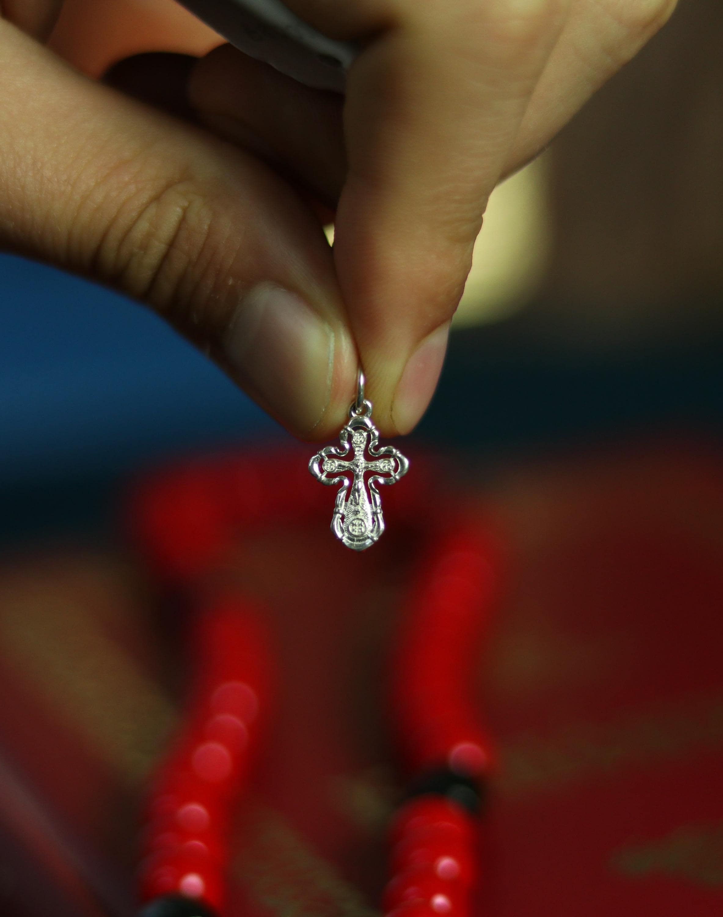 Sterling Silver Orthodox Cross Pendant | 0.63 in Tall | 0.68g | 925 Christian Crucifix Charm for Baptism & Daily Wear