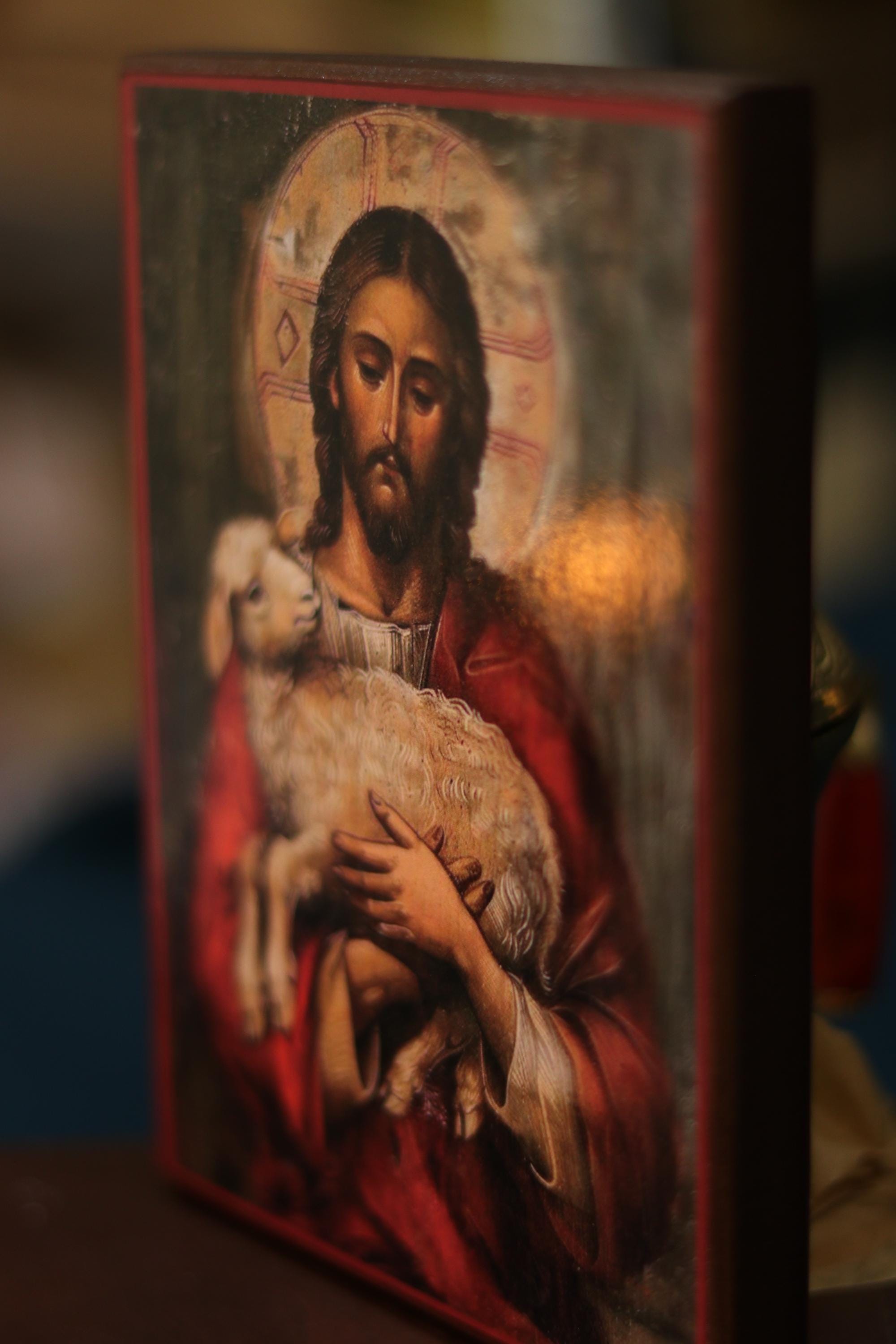 Orthodox Icon Jesus Christ Good Shepherd Wooden Icon