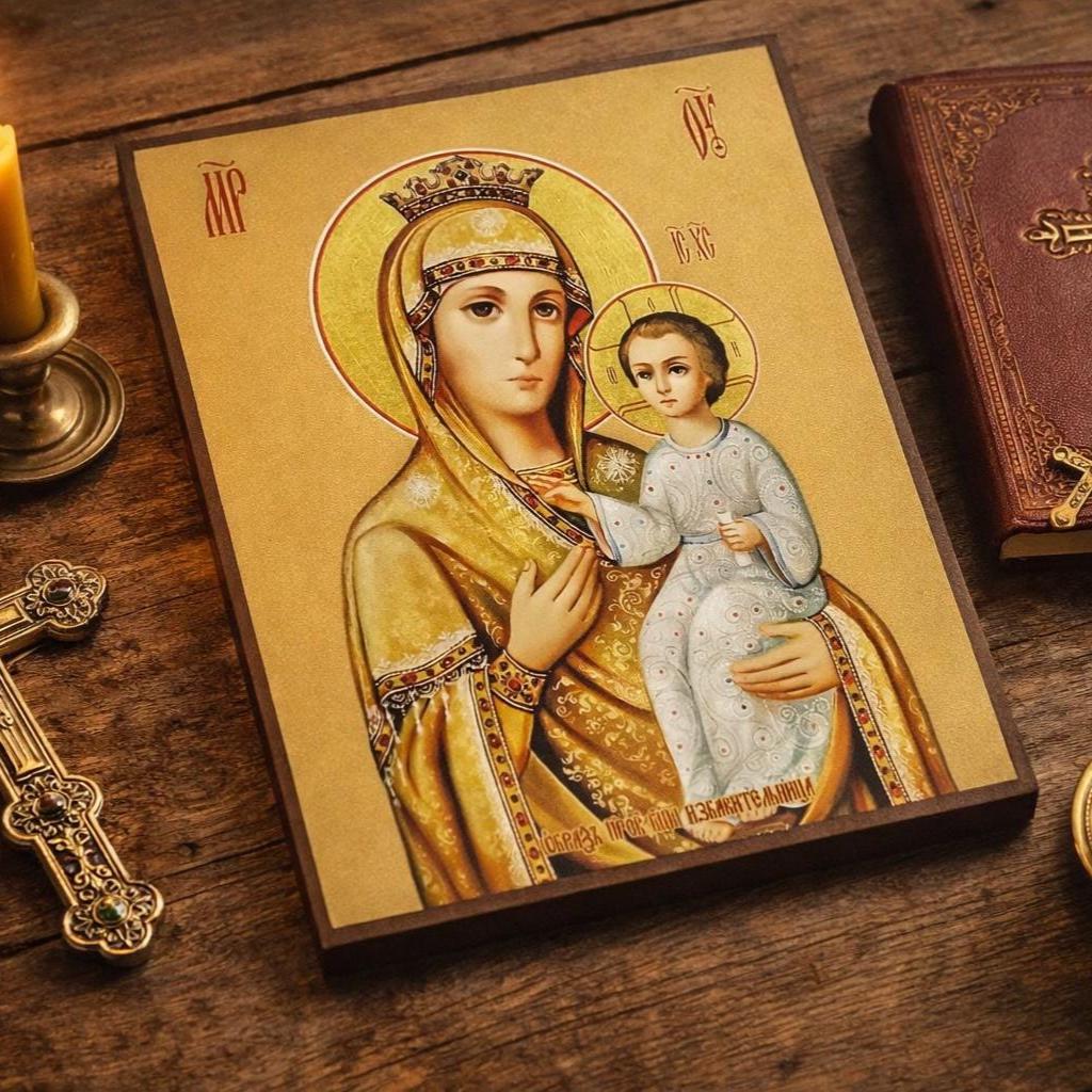 Orthodox Wooden Icon of the Mother of God Zbavytelka, Virgin Mary
