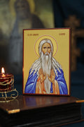 Saint Macarius the Great Icon, Orthodox Christian Wood Icon, Religious Gift