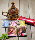 Christian incense set: brown ceramic censer, triptych icon, 50 grams of Greek incense, 6 pcs. of coal.