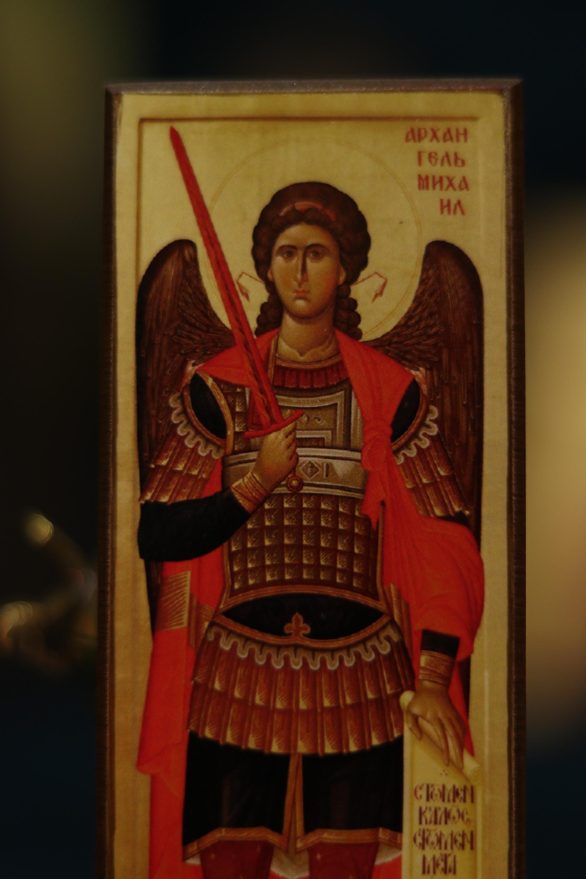 Archangel Michael Full Body Icon Wooden Orthodox Icon 7.9x3.9in Art