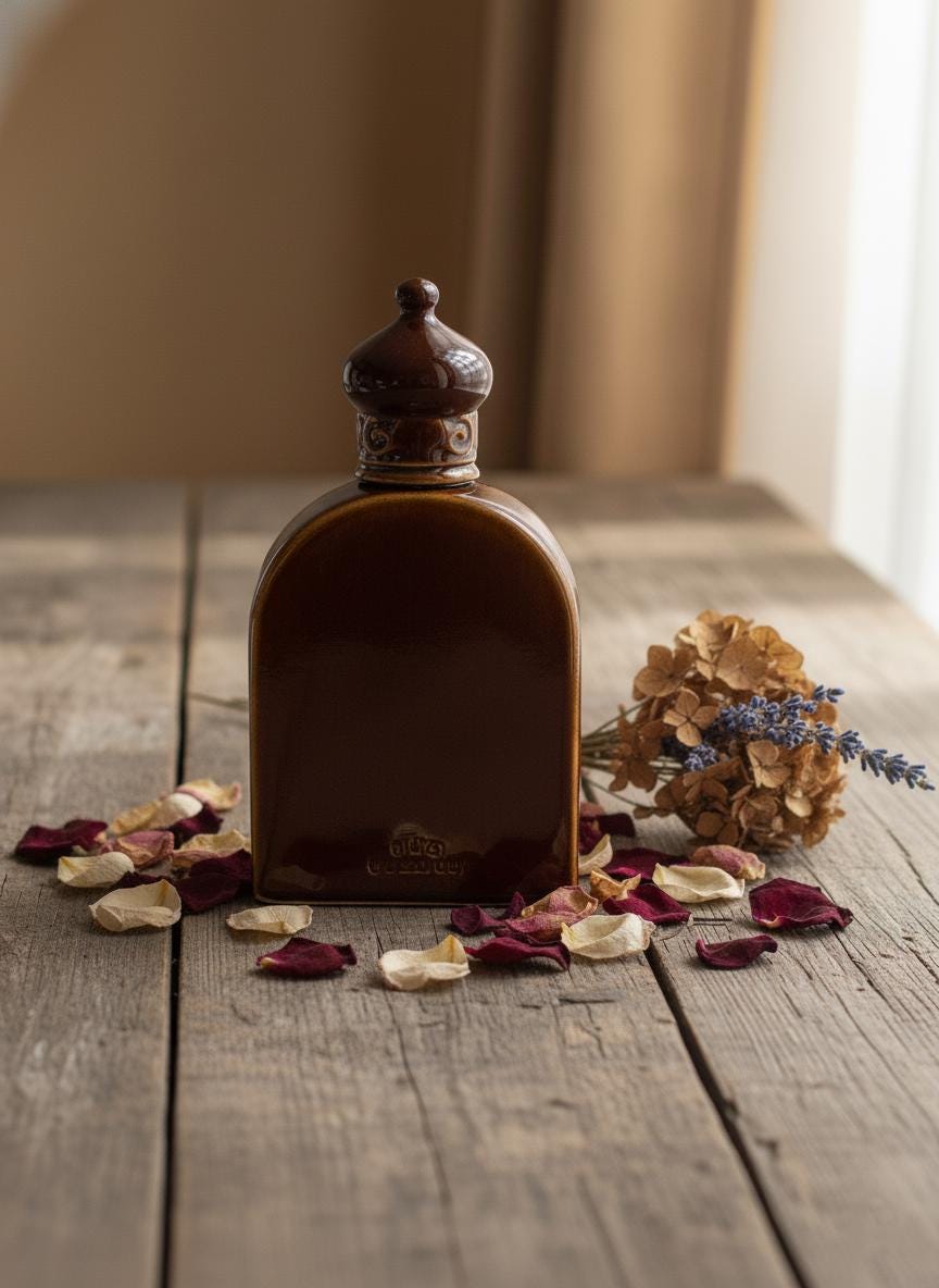 Brown Holy Water Bottle 23cm, 450ml | Ceramic Water Container.