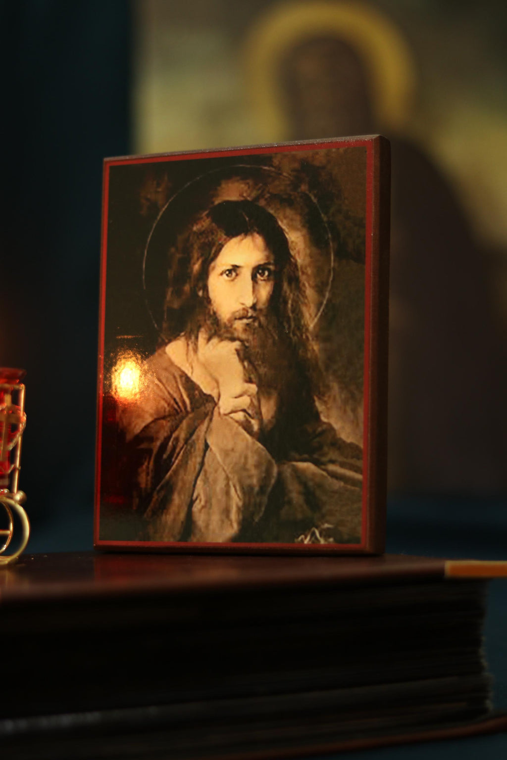 Wooden Icon Orthodox Icon Jesus Christ Savior, Traditional Christian Prayer