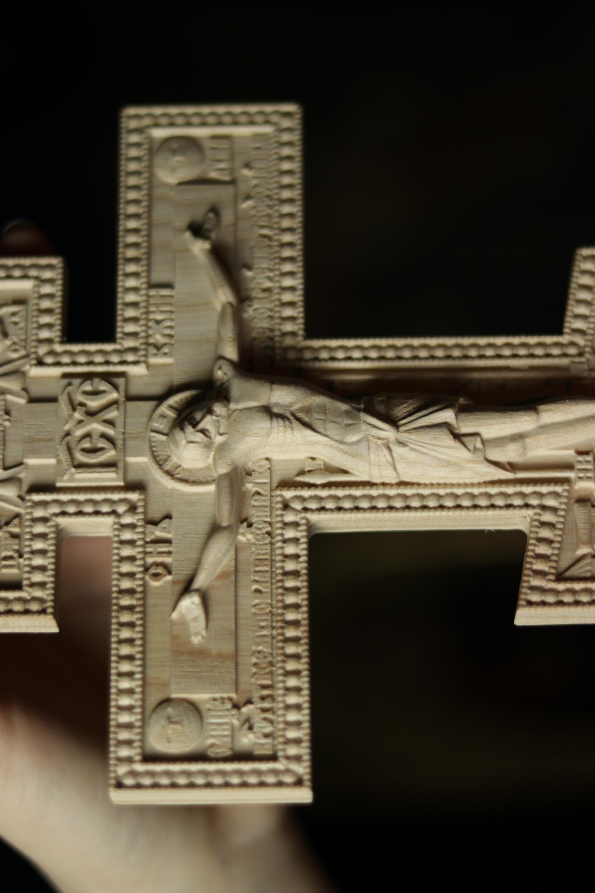 12in Beech Wood Cross, Orthodox Cross, Lord Jesus Christ