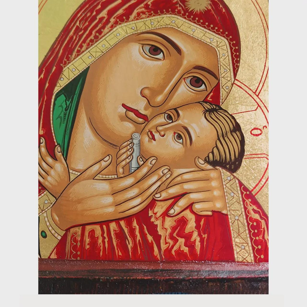 Wooden Cyprus Icon 8.9x11.2 in, Kasperovskaya Mother Of God Icon