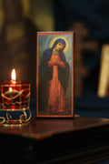 Orthodox Wooden Icon ., Sorrowful Mother of God