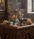 Ceramic Table Oil Lamp 4.7in, Icon Lamp, Vintage Oil Candle, Retro Oil Lamp, Glass Oil Lamp, Orthodox Lamp, Prayer Lamp, Religious Gift