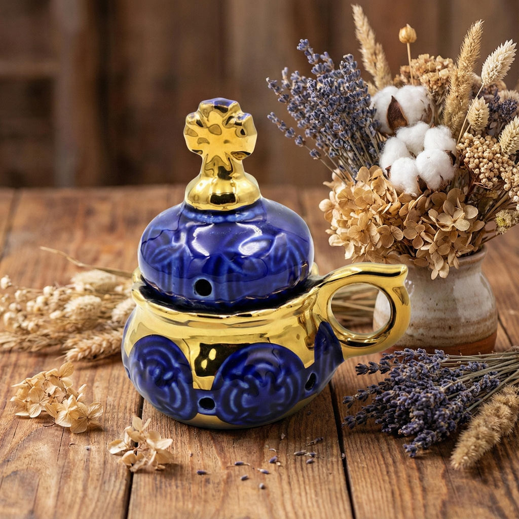 Ceramic Incense Burner, Orthodox Censer, Church Incense Holder, Ceramic Thurible, Religious Decor, Prayer Censer