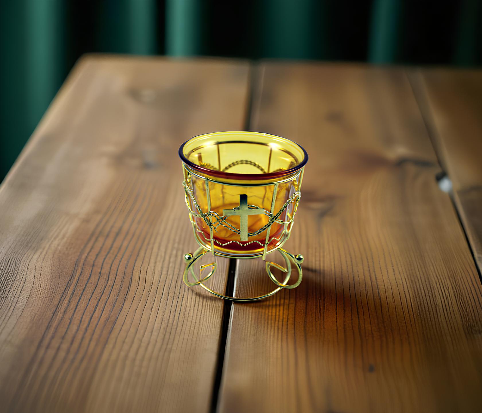 Yellow Glass Icon Lamp 80mm x 50mm, Oil Lamp, Retro Lamp, Vintage Oil Lamp, Glass Oil Lamp, Orthodox Christian Prayer Lamp, Eastern Orthodox