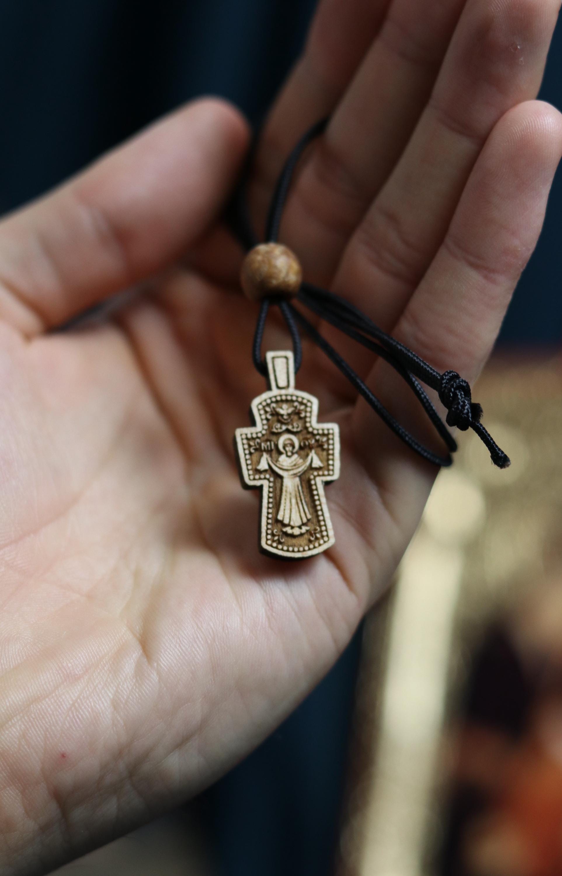 Wooden Orthodox cross, Wooden cross, Orthodox pendant, Christian cross, Jesus crucifix, Wlessed cross, Orthodox necklace, Eastern Orthodox