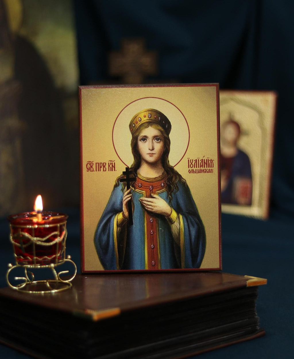 Saint Juliana Olshanska Orthodox Wooden Icon Byzantine Prayer