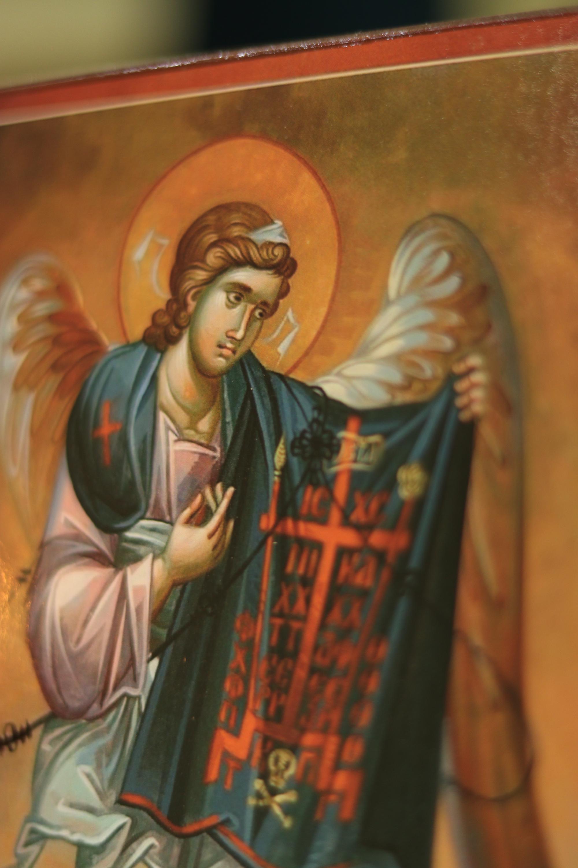 Wooden Orthodox Icon 6.3in, Guardian Angel, Christian