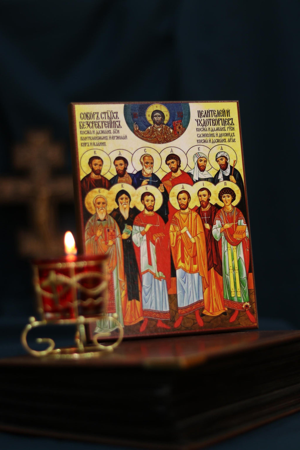 12 Holy Healers Icon Wooden Icon Orthodox Icon