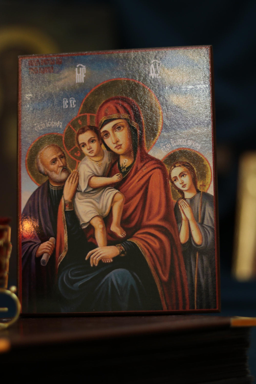 Three Joys Mary Icon Joseph John Baptist Orthodox 6.3x4.7in