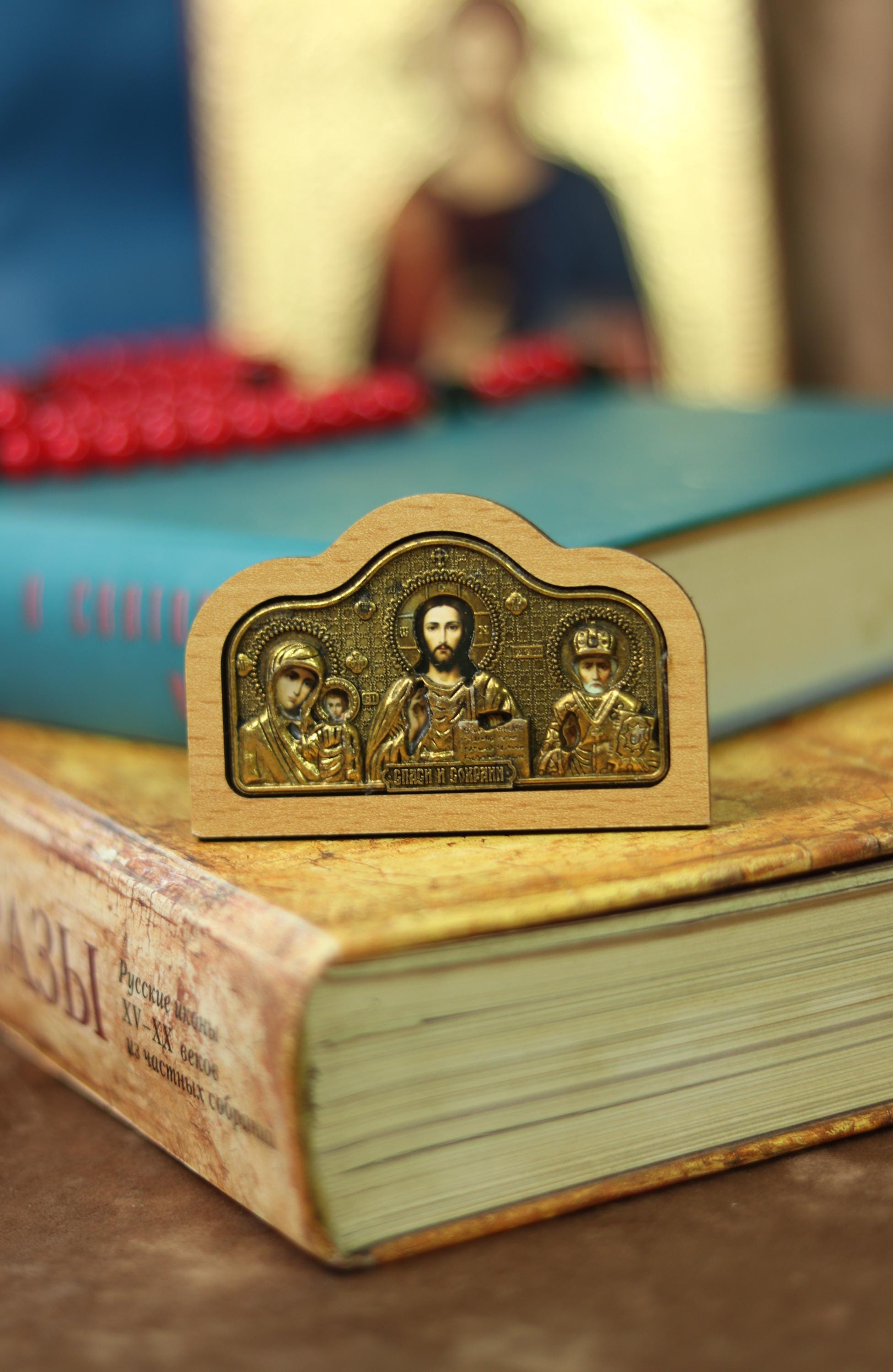 Wooden Car Icon 2x3 in, 30 g, Greek Orthodox, Blessed Icon, Orthodox Diptych, Travel Icon, Handmade Icon, Religious Gift, Pastor Gift