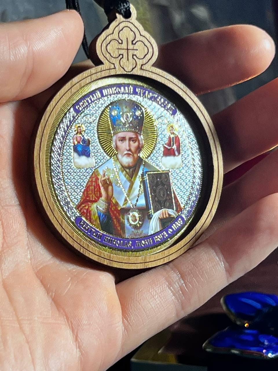 Car Pendant "St. Nicolas" – Greek Style,  Orthodox icon, Orthodox christian, Christianity art, Religious car decor
