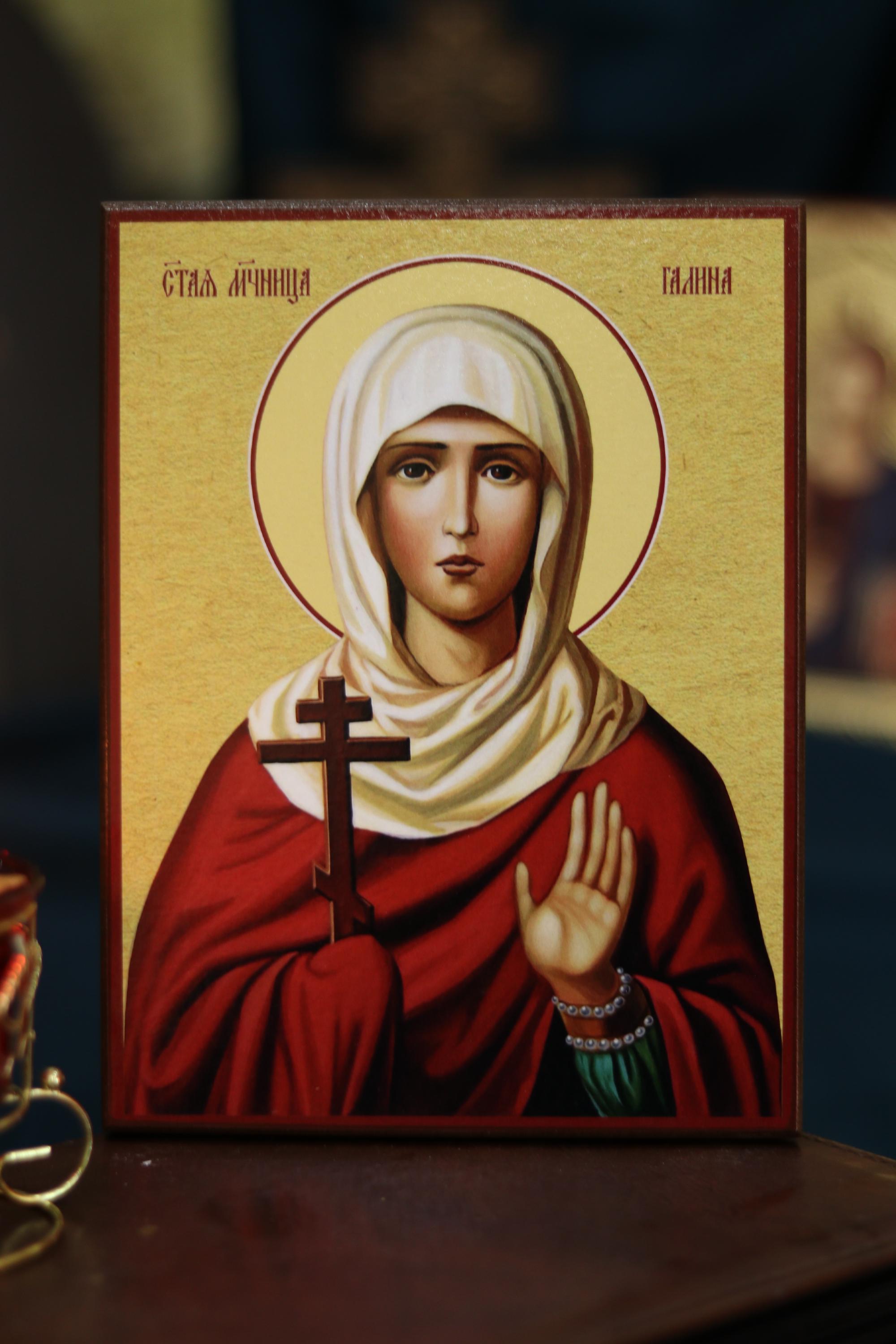 Saint Galina Orthodox Icon Wooden Icon Christian Wall Art Byzantine Icon