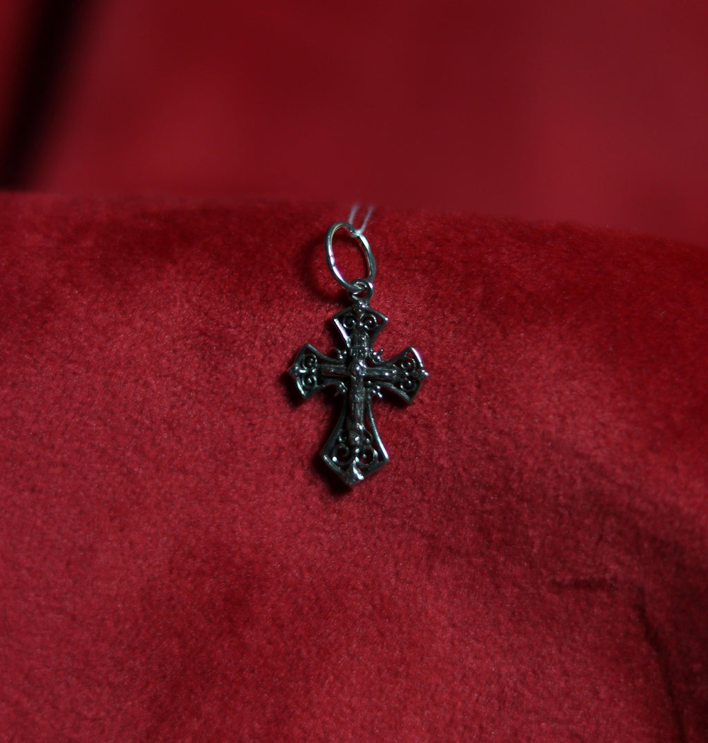 Sterling Silver Orthodox Cross Pendant 2.1 cm, 1.25g Detailed Eastern Crucifix, Christian Gift, Orthodox necklace, Orthodox pendant