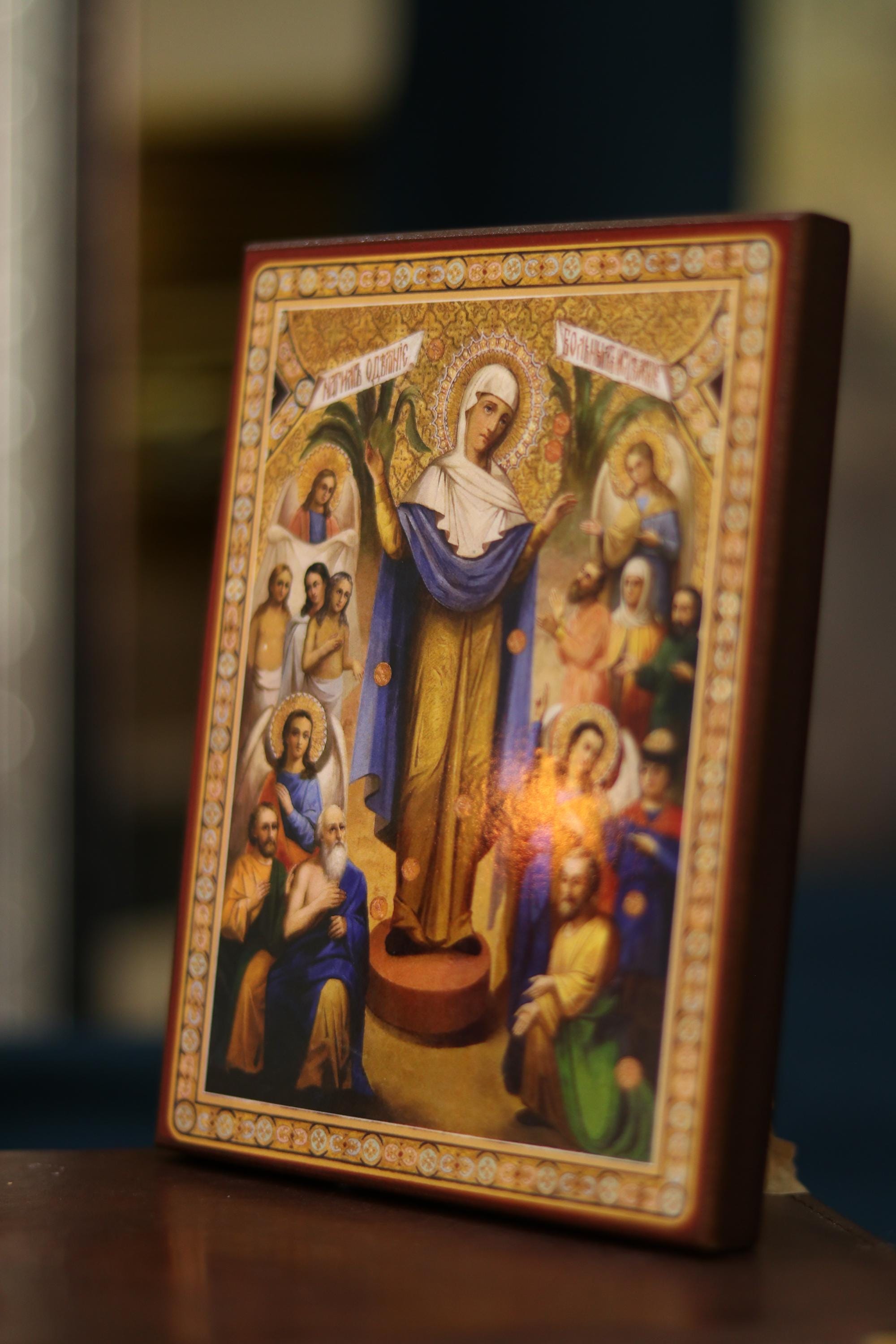 Joy of All Who Sorrow With Coins Wooden Icon Orthodox Icon